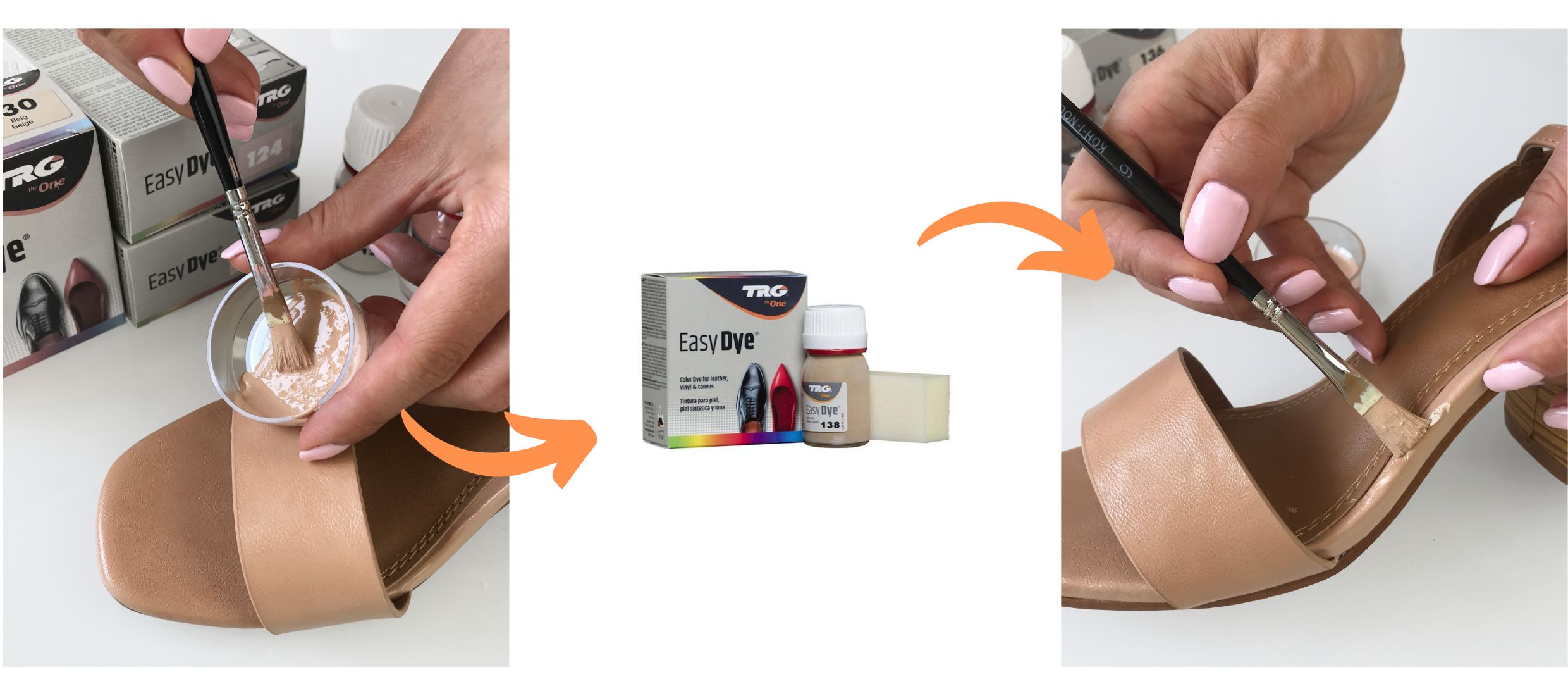 Béžová Barva na kožené boty 130 Beige Easy Dye TRG